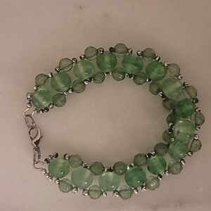 ✨ Handmade Green Bead Bracelet - 7 1/2 Inches ✨